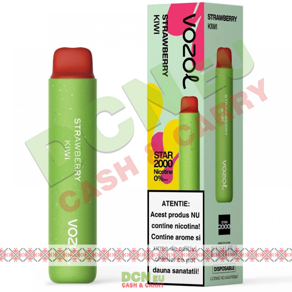 VOZOL TIGARA ELECTRONICA STAR 2000 PUFFS STRAWBERRY KIWI